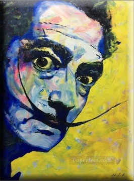 a portrait of Salvador Dali textured Oil Paintings